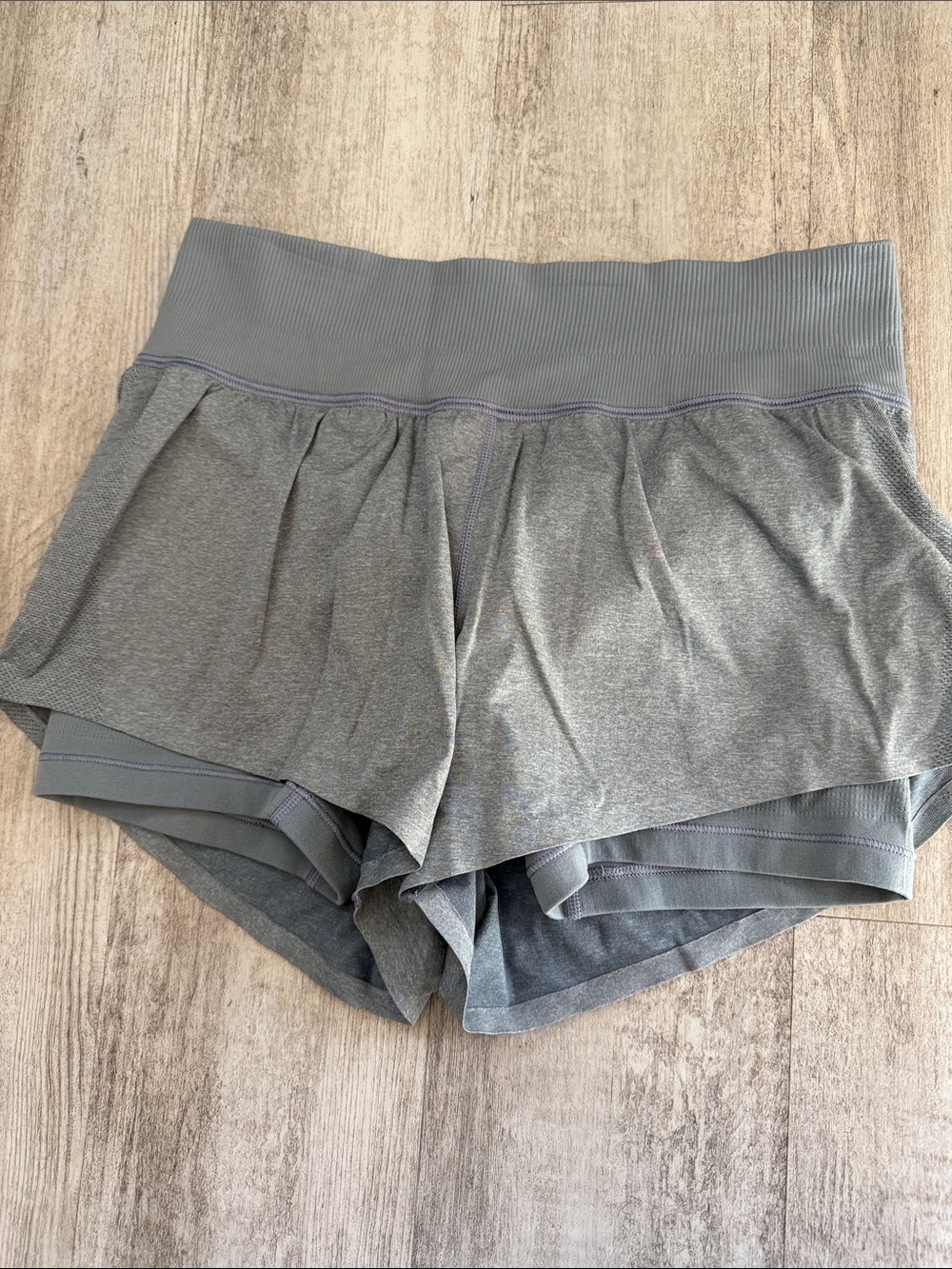 lululemon athletica Light Gray Layered Athletic Shorts
